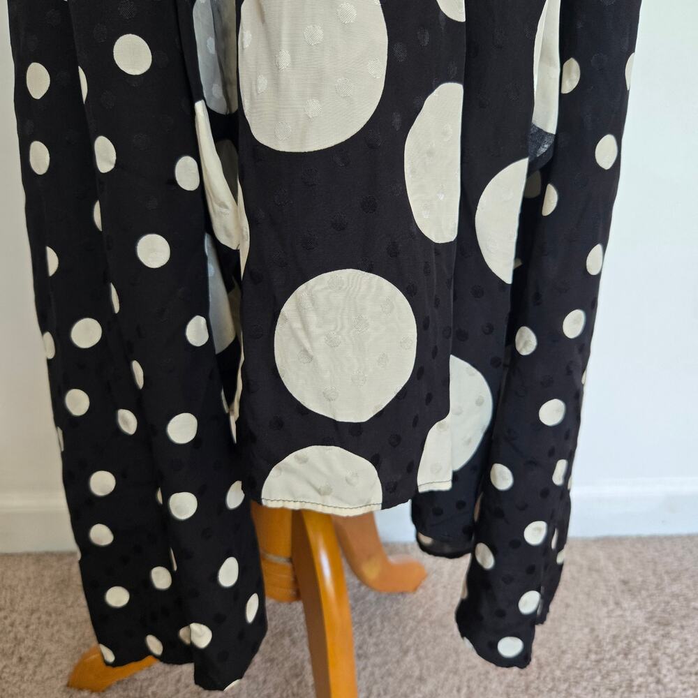 NWT Topshop Avant Garde Dress Polka Dot Plunging Maxi Mixed Dot Graphic Women 8 - Picture 10 of 14